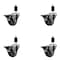 Service Caster 3'' Thermoplastic Rubber Swivel 1-3/8'' Expanding Stem Caster Set with Brake, 4PK SCC-EX20S314-TPRB-PLB-138-4 - alternate 1